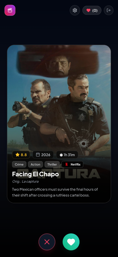 MatchTheMovie App Interface
